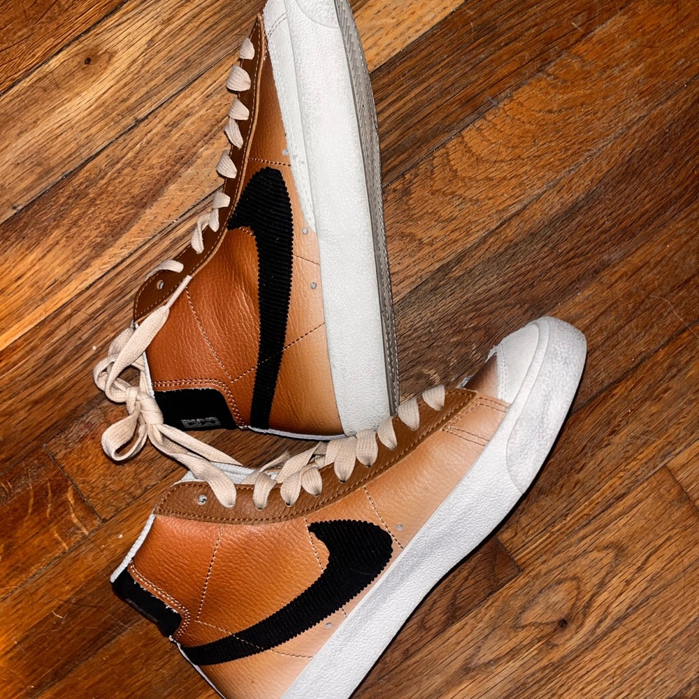 Nike Women's Brown and Black High-Top Sneakers